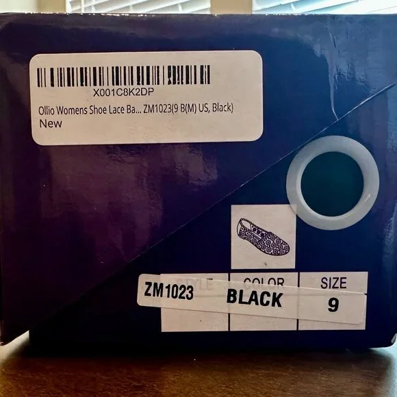 NEW - Ollio Women's Lace Ballet Breathable Flats - Black - Picture 4 of 5